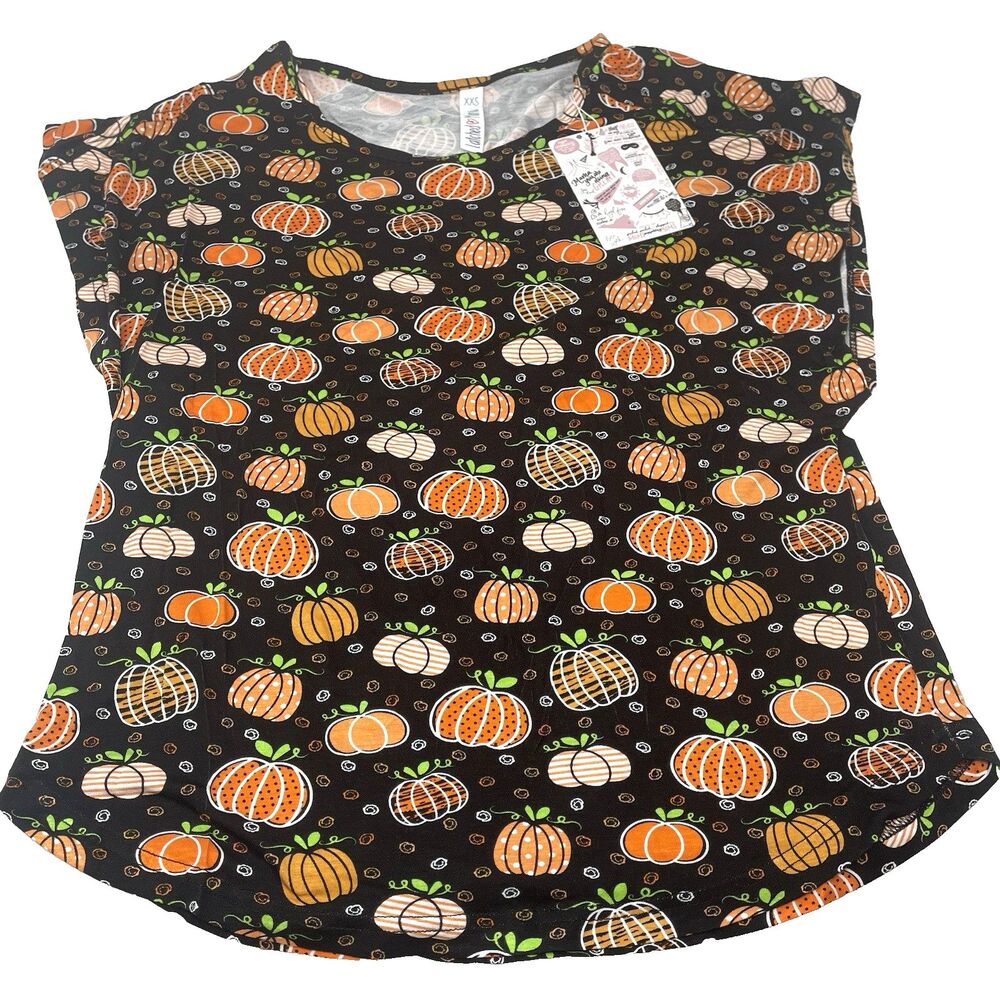 NWT Latched Mama Pumpkin Nursing‎ Lounge Top XXS Halloween Breastfeeding Shirt